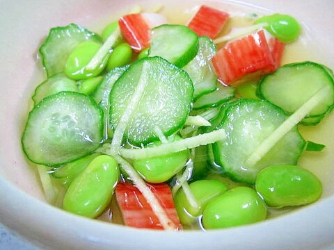 枝豆とカニカマの酢の物